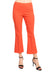 Mid-Rise Cropped Flare Stretch Cotton Pants | Slim Fit Versatile Trousers
