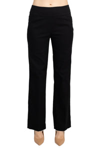 Mid-Rise Banded Waist Straight-Leg Pants | Stretch Crepe Office & Casual Style