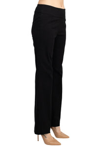 Mid-Rise Banded Waist Straight-Leg Pants | Stretch Crepe Office & Casual Style